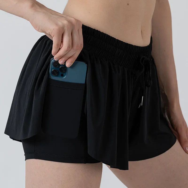 2in1 Jogger Flowy Athletic Shorts for Women