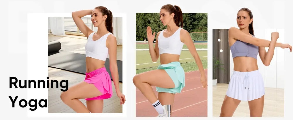 2in1 Jogger Flowy Athletic Shorts for Women