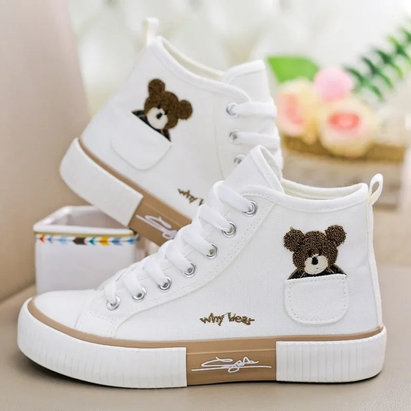 Woman Casual Vulcanized Shoe Flats High Top