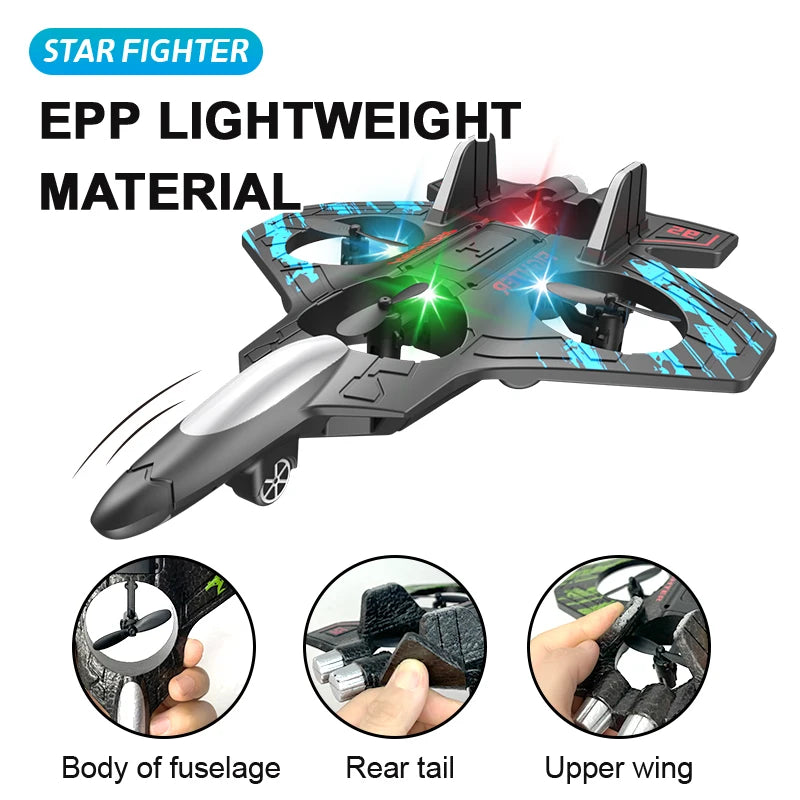 Remote Control Foam Fighter Airplane Toy With Light