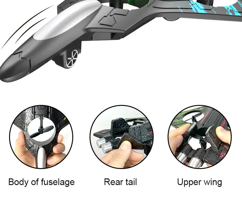 Remote Control Foam Fighter Airplane Toy With Light