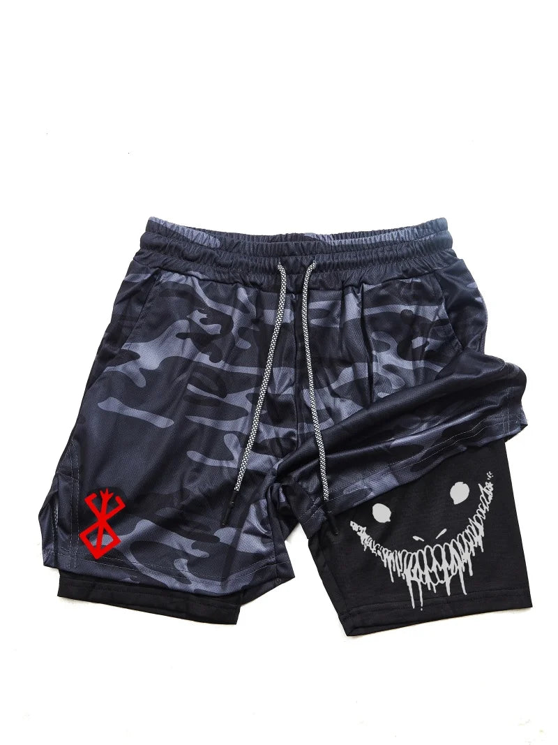 Berserk- Men's 2-in-1 sports short quick drying shorts,