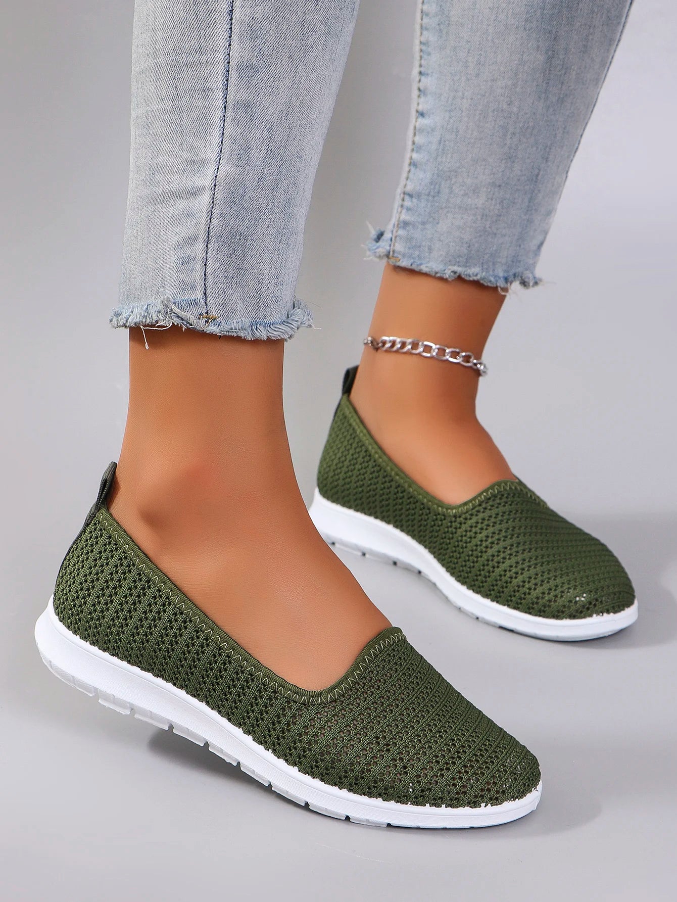 Women's summer breathable mesh flat shoes