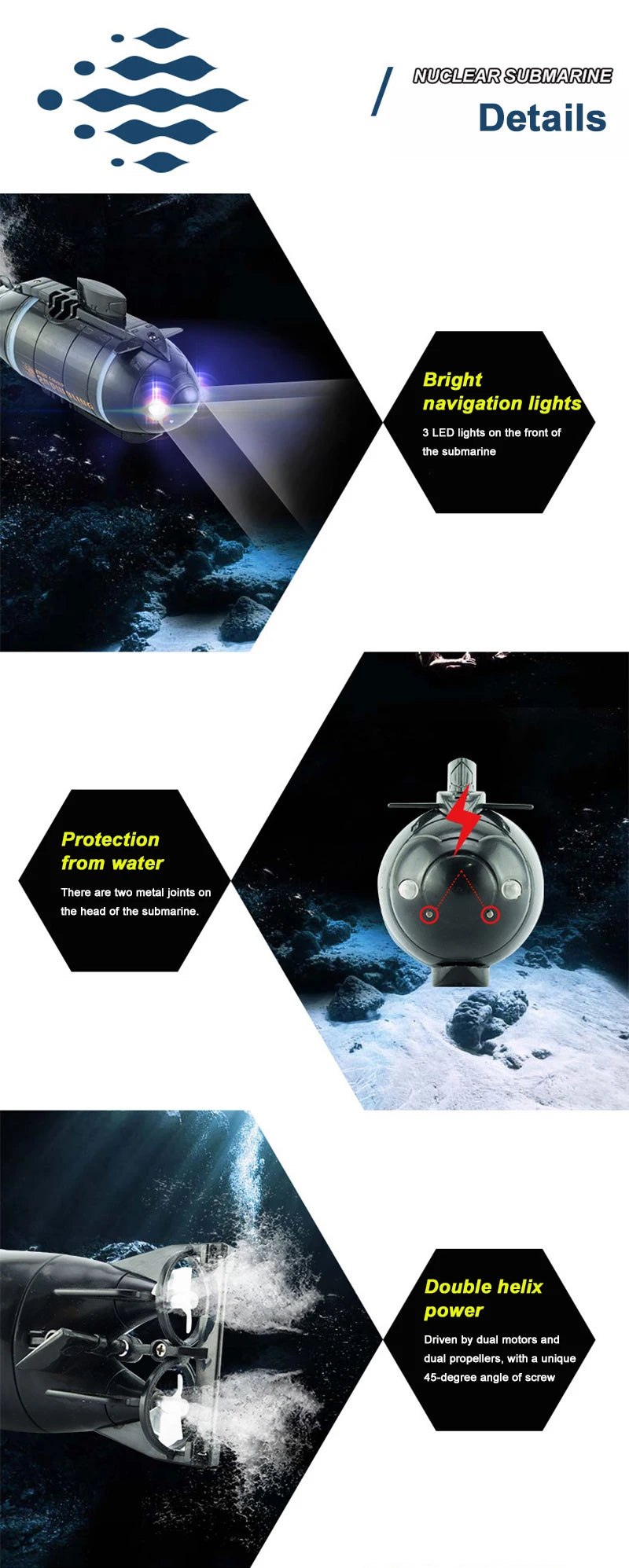 Remote Control Diving Model Boat RC Toy Gift