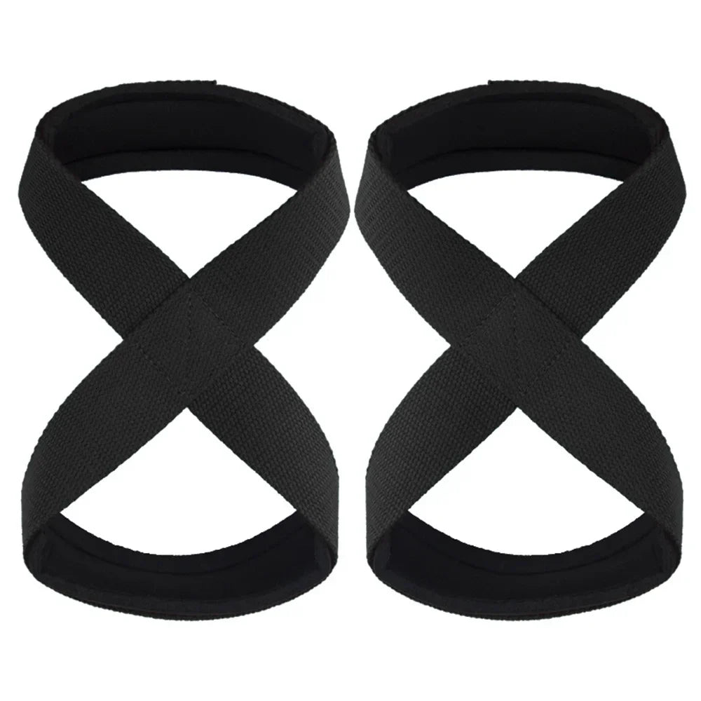 Padded Figure 8 Straps Deadlift Weight Lifting Wrist Straps Power Lifters Workout Pull-ups Horizontal Bar Gym Fitness