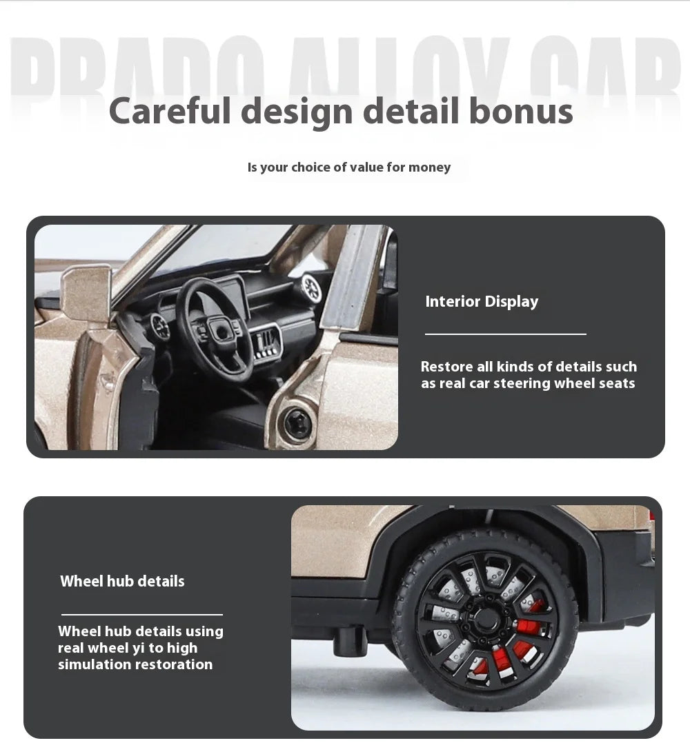 TOYOTA PRADO Diecast Model Collectibles Decorative Gift Boy