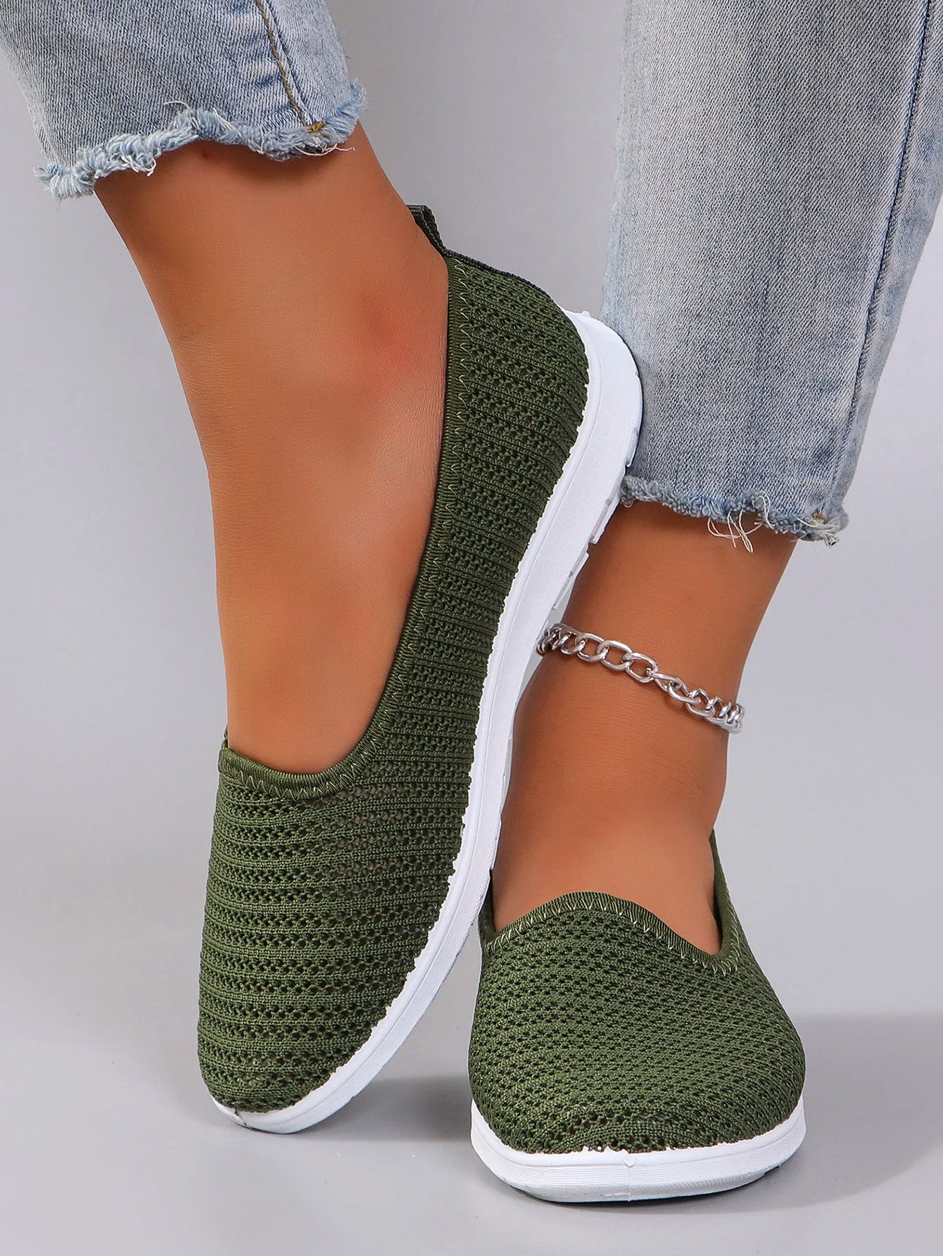 Women's summer breathable mesh flat shoes