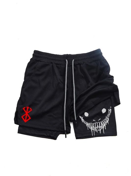 Berserk- Men's 2-in-1 sports short quick drying shorts,