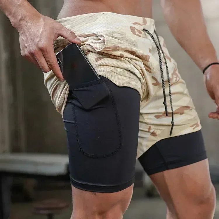 Berserk- Men's 2-in-1 sports short quick drying shorts,