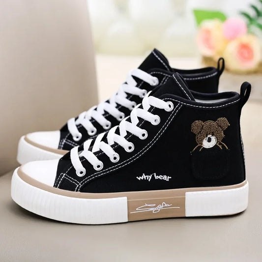 Woman Casual Vulcanized Shoe Flats High Top
