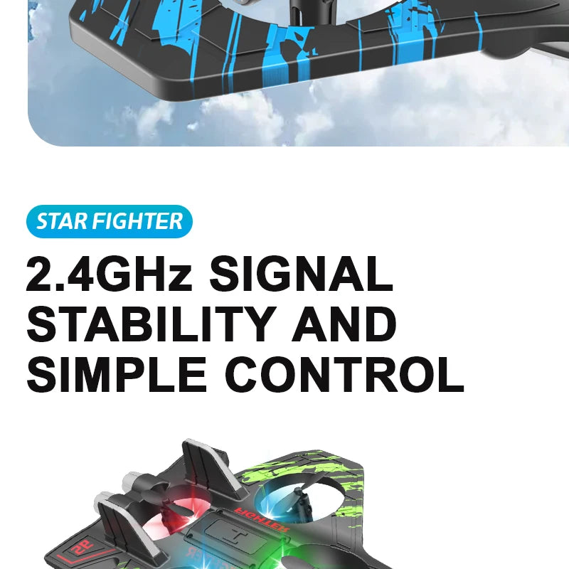 Remote Control Foam Fighter Airplane Toy With Light