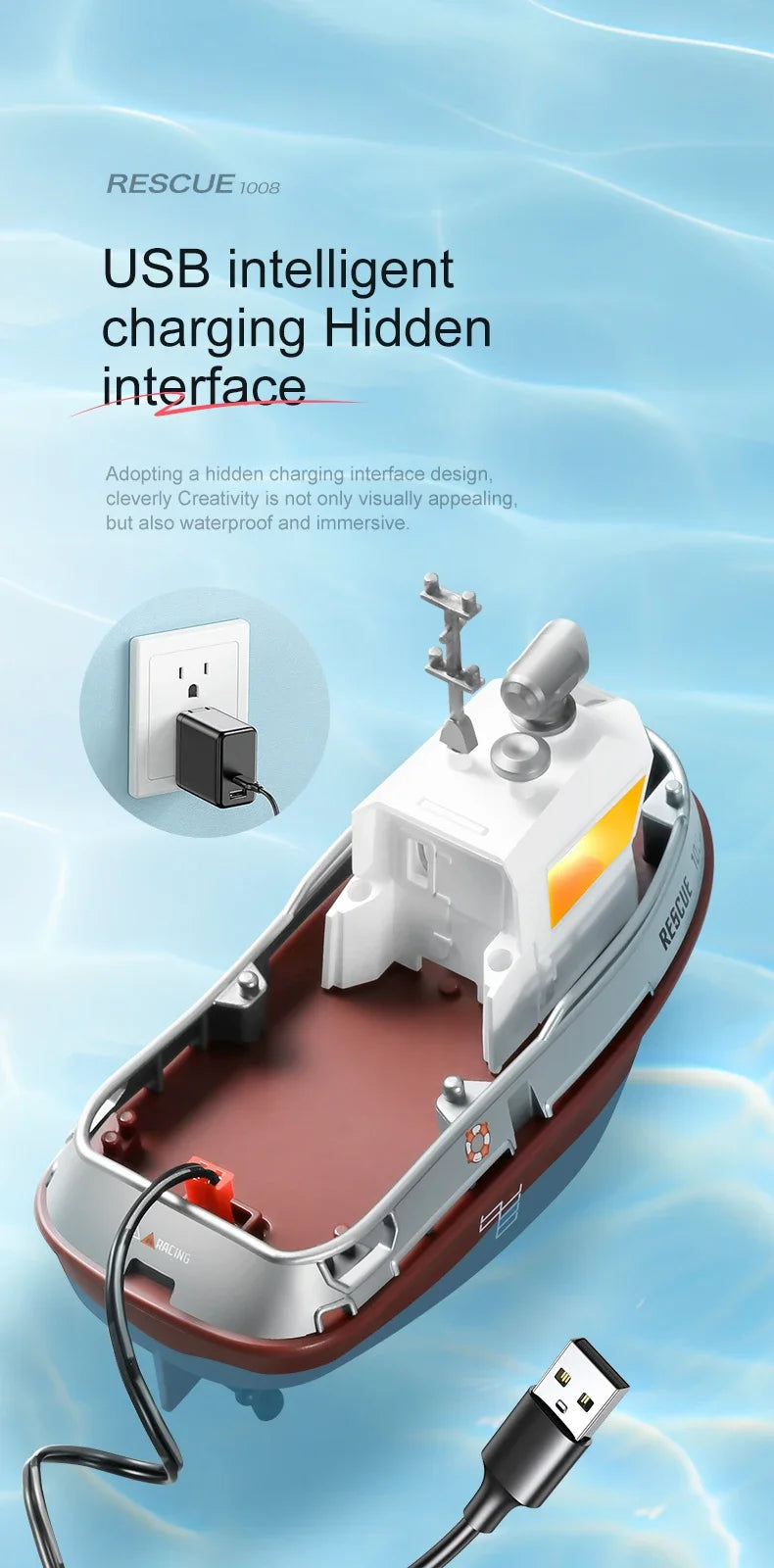 Remote Control Ship Electric Watercraft Model kid Gift